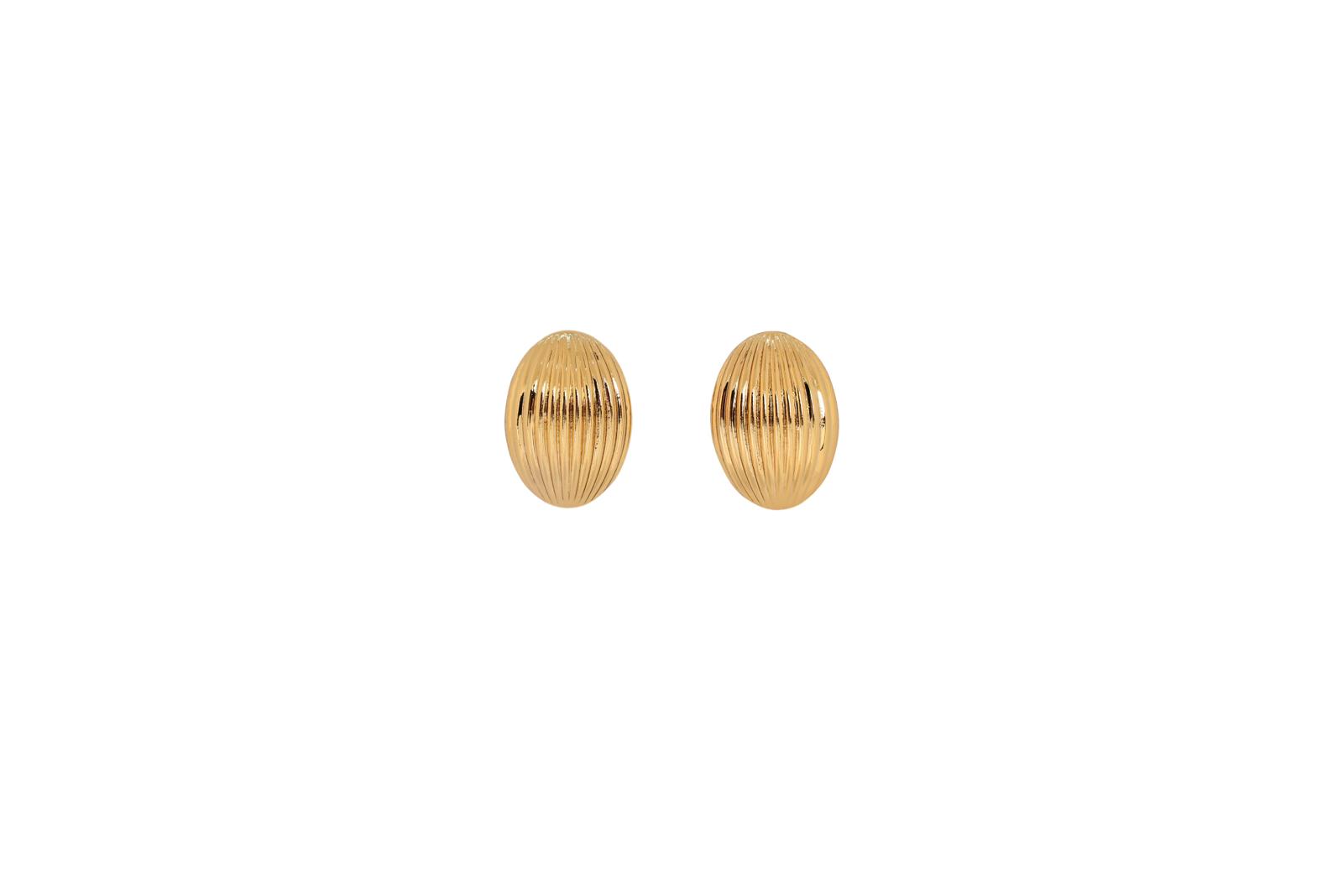 Ribbed Gold Earrings